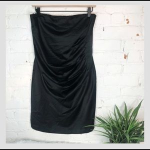 NWOT Express Strapless Ruched Silky Mini Dress